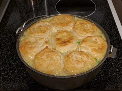 Dutch oven chicken pot pie