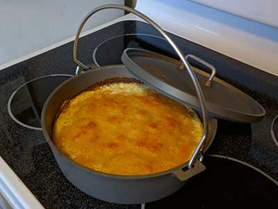 Dutch oven potatoes au gratin